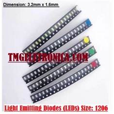 LED SMD 1206, Micro Lâmpada de Led, Micro Led, Light Emitting Diodes 1206 (3216 Metric) Standard LEDs - SMD Size 3.2mm x 1.6mm - Diversas Cores - LED SMD 1206, Micro Lâmpada de Led, Micro Led, Light Emitting - Amarelo